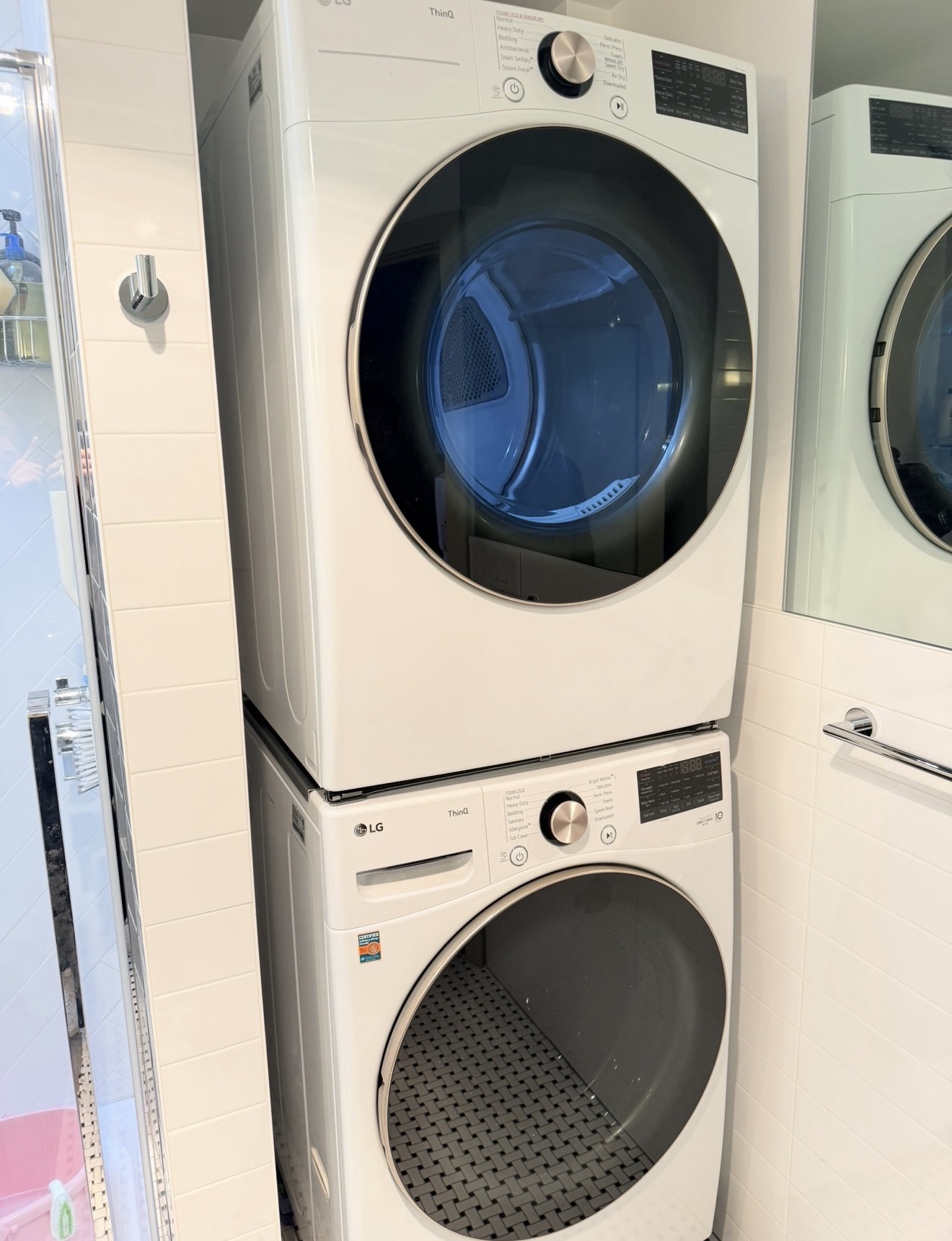 LG ThinQ stacked washer dryer WM4000HWA repaired same-day by Premier Appliance Repair Staten Island