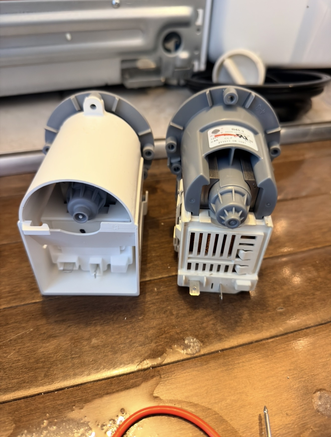 Samsung drain pump DC31-00054A old vs new replacement South Beach Staten Island 10305